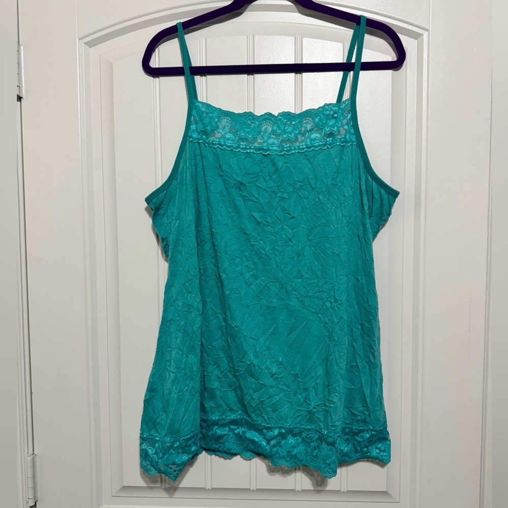Maurices Teal Lace Trim Tank Top
